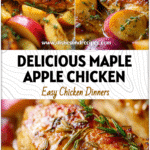 Golden maple apple chicken breast served with roasted apples and herbs for a cozy fall dinner.